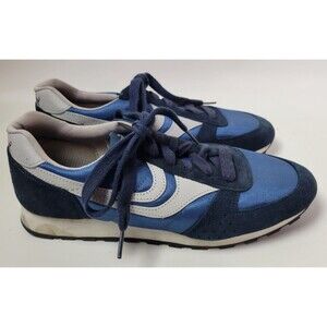 Vintage 1980s Trax Mens Blue Gray Leather Sneakers Shoes Sz 9‎